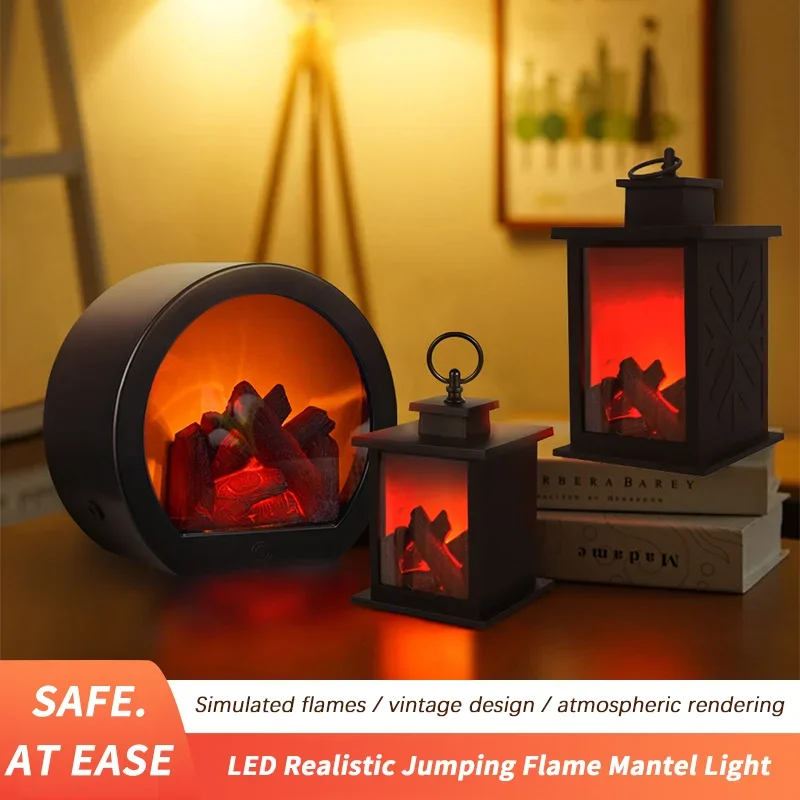 Reative home soft decoration handicraft candlestick simulation charcoal flame wind lamp thumb200