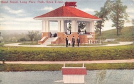 ROCK ISLAND ILLINOIS BAND STAND AT LONG VIEW PARK POSTCARD c1910s - £8.35 GBP