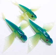 Flying Fish Big Game Trolling Lures 10&quot;  Bright Blue Package of 3 - £25.93 GBP