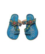 SOCOFY Bohemian Sandals Women&#39;s 39/8 Slip on Handmade Stitch Leather - $556.74 MXN
