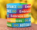 5 of Infinity Sign Autism Acceptance Colorful Silicone Wristband Bracelets - £10.24 GBP