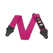 Tiger Music Guitar Strap with Pick Holder - Pink  - $14.00