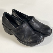 Born W3898 Wedge Clogs Black Leather Comfort Shoes Size 8 - £17.30 GBP