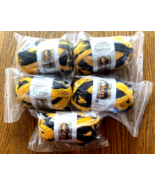 Red Heart Boutique Sashay TEAM SPIRIT Yarn Gold Black Lot Of 5 - $29.95