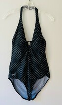 Speedo Sz 14 Black Halter One Piece Swimsuit Stretch Bikini Bottom - $304.39 MXN