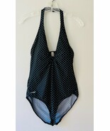 Speedo Sz 14 Black Halter One Piece Swimsuit Stretch Bikini Bottom - €13,88 EUR