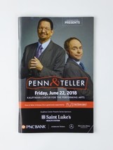 Penn &amp; Teller Souvenir Program 2018 Kauffmann Center for the Performing ... - £7.03 GBP
