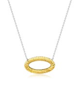 Authentic Crislu Two-Tone Reversible Oval Pendant - £149.03 GBP