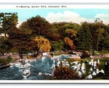 Boating in Garden Park Cleveland Ohio OH UNP WB Postcard R27 - £2.28 GBP