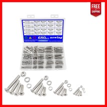 680pcs M3 M4 M5 M6 Stainless Steel Screw Kit with Nuts &amp; Washers - DIY E... - $678.97 MXN