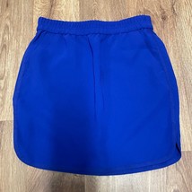 J.Crew Womens Solid Bright Blue Crepe Skirt Size 2P Petite Pull On Pockets - $11.88