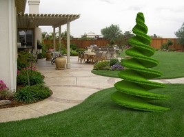 Outdoor Twist Tree Topiary Green Figures Covered in Artificial Grass gre... - $44,178.08 MXN