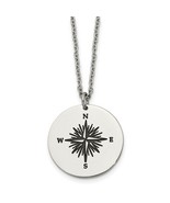 Stainless Steel Polished Enamel THOSE WHO WANDER Compass 22 in Long Neck... - $54.86