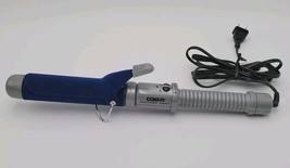 Vtg CONAIR Instant Heat Blue Flocked Curling Iron Velvet 1-1/4&quot; Barrel CB830W - $105.00