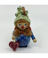 Handmade Steinbach Nutcracker Christmas Ornament GIRL WITH HEART Germany - $275.62 MXN