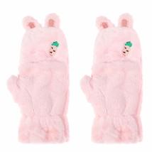 Women Girls Soft Cute Cat Touch screen Gloves Half finger Warm Mittens Plush Thi - £15.60 GBP