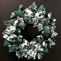 Michigan State University Spartans Go Green Go White Wreath Decor - £42.77 GBP