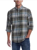 Weatherproof Vintage Mens Shirt Green Multicolor Flannel Plaid Chest Pocket - $688.71 MXN
