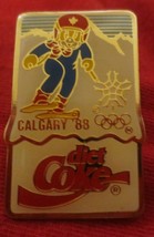 Diet Coke Calgary Skier in Blue  88 Winter Olympic  Lapel Pin - £2.74 GBP