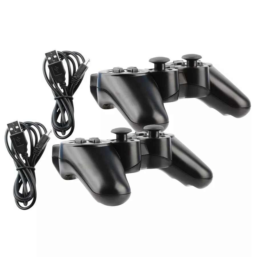 2x Black Wireless Bluetooth Video Game Controller Pad For Sony PS3 Plays... - $92.57 CAD