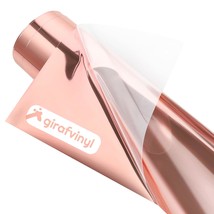 Metallic Heat Transfer Vinyl Roll Rose Gold Foil Htv Iron On Vinyl For T... - £18.97 GBP