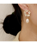 Freshwater pearl earrings super flash full diamond earrings fashion wild... - £15.71 GBP