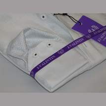 Mens 100% Linen Summer Shirt J.Valintin Turkey-Usa High Collar OBR78-01 White image 9