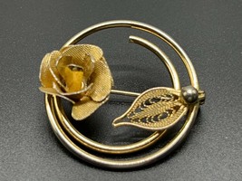 Vintage Sarah Cov. Goldtone bouquet swirl pin brooch - £11.15 GBP