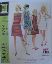Vintage 1960s McCall&#39;s Pattern 8744 Misses Mini Shift Dress 12 32&quot; Bust Cut - £8.58 GBP