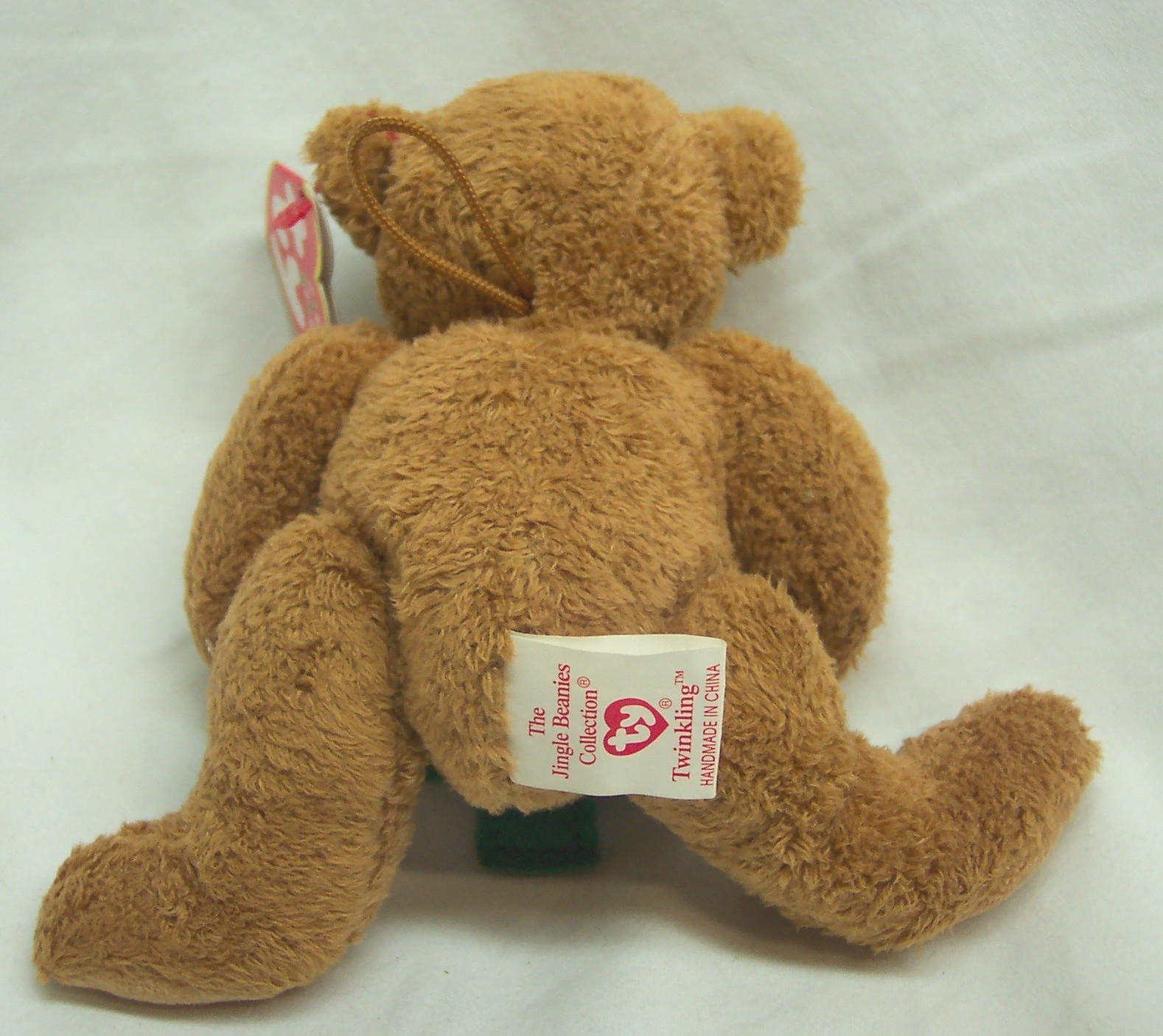 TY Jingle Beanies MINI TWINKLING TEDDY BEAR ORNAMENT 3" STUFFED ANIMAL NEW 2005 Item image 3