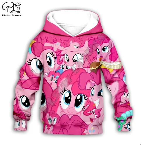 Kids Clothes set Autumn little pony Girls pink Hoodies  sweatshirts 3d print Coa - £73.26 GBP