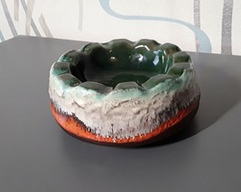 Vintage Germany East German GDR STREHLA Pottery fat lava ashtray bowl - £19.56 GBP