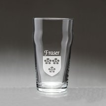 Fraser Irish Coat of Arms Pub Glasses - Set of 4 (Sand Etched) - £53.68 GBP