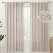 Youngstex Natural Linen Curtains 72 Inch Length 2 Panels For, 52 X 72 Inch - £24.67 GBP