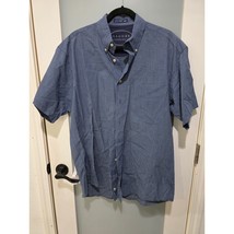 Vintage Haggar Blue Plaid Button Up Shirt Mens Medium 100% Cotton - $18.00