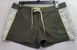 Billabong Board Shorts Womens Size 7 Green Alphabet Print Polyester Draw... - $23.06