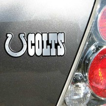 Indianapolis Colts 3D Emblem Raised Chrome Color Die Cut Auto NFL Decal Sticker - £7.55 GBP