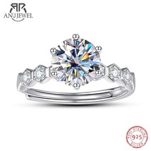 2ct Moissanite Honeycomb Engagement Adjustable Ring  Resizable Rings  Wholesale - £53.79 GBP