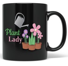 PixiDoodle Spring Gardening Crazy Plant Lady Coffee Mug (11 oz, Black) - £20.49 GBP+