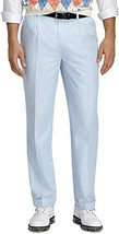 Brooks Brothers Mens Light Blue St Andrews Links Pleated Pants, 32W 30L 5414-10 - £53.88 GBP