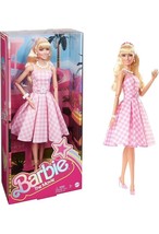 Barbie The Movie Margot Robbie in Pink Gingham Dress with Daisy Chain Ne... - $35.15