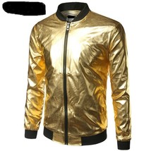 Varsity Gold Letterman  Jacket  Real gold Leather  XS-4XL - £128.28 GBP