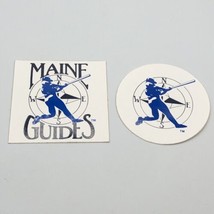 Vintage Maine Guides Pair of White Baseball Stickers International Leagu... - $19.79