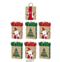 Impact Innovations Kraft Christmas Holiday Gift Bags 6-Pack Small - £6.82 GBP