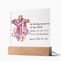 In loving memory of my mom Acrylic Plaque, Personalized Mom Sympathy Gift | Moth - £52.00 GBP