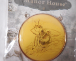 2008 Blue Moon Bead Manor House Metal Epoxy Round Graphic Bee W Hat Pendant - $5.93