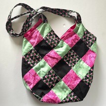 Handmade quilted cotton mondo boho shoulder tote bag - $30.00