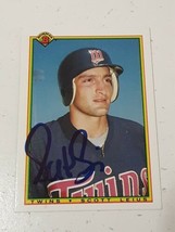 Scott Leius Minnesota Twins 1990 Bowman Autograph Card #423 READ DESCRIPTION - £3.88 GBP