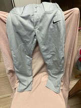 NIKE BSBL Youth Gray Baseball Flat Front Pants Open Leg Breathable SIZE S - $14.85