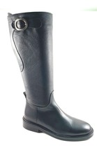 Poletto by Passaggi 5780-53 Black Leather Knee High Riding Boot - $160.30